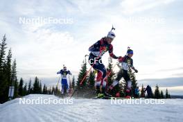 17.11.2024, Sjusjoen, Norway (NOR): Magnus Riseth Pedersen (NOR), Kristian Mentzoni-Klausen (NOR), Samuel Stig Tyvold (NOR), (l-r) - Biathlon Season Opening, mass, Sjusjoen (NOR). www.nordicfocus.com. © Nordnes/NordicFocus. Every downloaded picture is fee-liable.