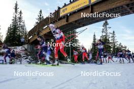 17.11.2024, Sjusjoen, Norway (NOR): Ragna Fodstad (NOR), Natalia Sidorowicz (POL), Kamila Zuk (POL), Maren Sofie Brannare-Gran (NOR), (l-r) - Biathlon Season Opening, mass, Sjusjoen (NOR). www.nordicfocus.com. © Nordnes/NordicFocus. Every downloaded picture is fee-liable.