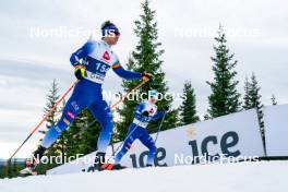 15.11.2024, Sjusjoen, Norway (NOR): Tommaso Giacomel (ITA), Elia Zeni (ITA), (l-r) - Biathlon Season Opening, training, Sjusjoen (NOR). www.nordicfocus.com. © Nordnes/NordicFocus. Every downloaded picture is fee-liable.