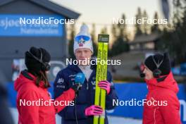 16.11.2024, Sjusjoen, Norway (NOR): Martin Uldal (NOR) and Marte Olsbu Roeiseland (NOR) (l-r) - Biathlon Season Opening, sprint, Sjusjoen (NOR). www.nordicfocus.com. © Nordnes/NordicFocus. Every downloaded picture is fee-liable.