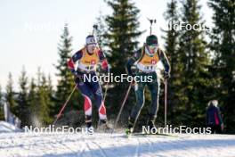 16.11.2024, Sjusjoen, Norway (NOR): Maja Rud (NOR), Judita Traubaite (LTU), (l-r) - Biathlon Season Opening, sprint, Sjusjoen (NOR). www.nordicfocus.com. © Nordnes/NordicFocus. Every downloaded picture is fee-liable.