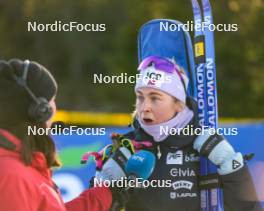 16.11.2024, Sjusjoen, Norway (NOR): Ingrid Landmark Tandrevold (NOR) being interviewed by Norwegian broadcaster NRK - Biathlon Season Opening, sprint, Sjusjoen (NOR). www.nordicfocus.com. © Nordnes/NordicFocus. Every downloaded picture is fee-liable.