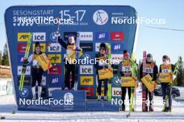 16.11.2024, Sjusjoen, Norway (NOR): Emilie Aagheim Kalkenberg (NOR), Ingrid Landmark Tandrevold (NOR), Gro Njoelstad Randby (NOR), Anastasia Kuzmina (SVK), Ragnhild Femsteinevik (NOR), Siri Galtung Skar (NOR), (l-r) - Biathlon Season Opening, sprint, Sjusjoen (NOR). www.nordicfocus.com. © Nordnes/NordicFocus. Every downloaded picture is fee-liable.