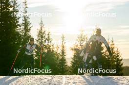 15.11.2024, Sjusjoen, Norway (NOR): Karoline Offigstad Knotten (NOR) and Norwegian coach (l-r) - Biathlon Season Opening, training, Sjusjoen (NOR). www.nordicfocus.com. © Nordnes/NordicFocus. Every downloaded picture is fee-liable.