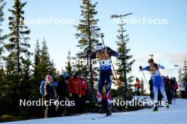 16.11.2024, Sjusjoen, Norway (NOR): Fredrik Vogt Vold (NOR), Tobias Gigstad-Bergene (NOR), (l-r) - Biathlon Season Opening, sprint, Sjusjoen (NOR). www.nordicfocus.com. © Nordnes/NordicFocus. Every downloaded picture is fee-liable.