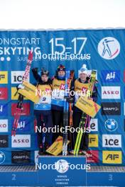 16.11.2024, Sjusjoen, Norway (NOR): Vebjoern Soerum (NOR), Vetle Sjaastad Christiansen (NOR), Martin Uldal (NOR), (l-r) - Biathlon Season Opening, sprint, Sjusjoen (NOR). www.nordicfocus.com. © Nordnes/NordicFocus. Every downloaded picture is fee-liable.