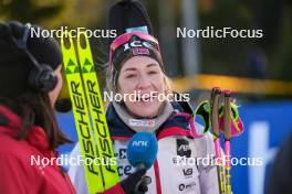 16.11.2024, Sjusjoen, Norway (NOR): Emilie Aagheim Kalkenberg (NOR) being interviewed by Norwegian broadcast - Biathlon Season Opening, sprint, Sjusjoen (NOR). www.nordicfocus.com. © Nordnes/NordicFocus. Every downloaded picture is fee-liable.