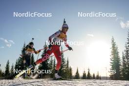 16.11.2024, Sjusjoen, Norway (NOR): Oda Byvold Groenlien (NOR), Natalia Sidorwicz (POL), (l-r) - Biathlon Season Opening, sprint, Sjusjoen (NOR). www.nordicfocus.com. © Nordnes/NordicFocus. Every downloaded picture is fee-liable.