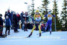 16.11.2024, Sjusjoen, Norway (NOR): Thomas Lysberg Lehn (NOR), Elia Zeni (ITA), (l-r) - Biathlon Season Opening, sprint, Sjusjoen (NOR). www.nordicfocus.com. © Nordnes/NordicFocus. Every downloaded picture is fee-liable.