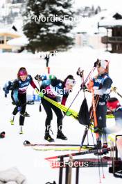 02.01.2024, Davos, Switzerland (SUI): Nadja Kaelin (SUI), Giuliana Werro (SUI), (l-r)  - FIS world cup cross-country, tour de ski, training, Davos (SUI). www.nordicfocus.com. © Modica/NordicFocus. Every downloaded picture is fee-liable.