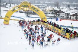 06.01.2024, Val di Fiemme, Italy (ITA): Start of womens race - FIS world cup cross-country, tour de ski, mass, Val di Fiemme (ITA). www.nordicfocus.com. © Modica/NordicFocus. Every downloaded picture is fee-liable.