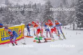 06.01.2024, Val di Fiemme, Italy (ITA): Desiree Steiner (SUI), Nadja Kaelin (SUI), (l-r)  - FIS world cup cross-country, tour de ski, mass, Val di Fiemme (ITA). www.nordicfocus.com. © Barbieri/NordicFocus. Every downloaded picture is fee-liable.