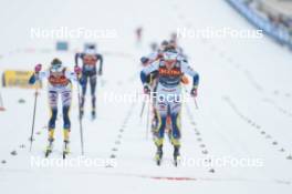 06.01.2024, Val di Fiemme, Italy (ITA): Frida Karlsson (SWE), Linn Svahn (SWE), (l-r)  - FIS world cup cross-country, tour de ski, mass, Val di Fiemme (ITA). www.nordicfocus.com. © Modica/NordicFocus. Every downloaded picture is fee-liable.