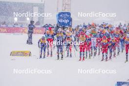 06.01.2024, Val di Fiemme, Italy (ITA): Jules Chappaz (FRA), Lucas Chanavat (FRA), Harald Oestberg Amundsen (NOR), Henrik Doennestad (NOR), (l-r)  - FIS world cup cross-country, tour de ski, mass, Val di Fiemme (ITA). www.nordicfocus.com. © Barbieri/NordicFocus. Every downloaded picture is fee-liable.
