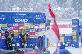 06.01.2024, Val di Fiemme, Italy (ITA): William Poromaa (SWE), Erik Valnes (NOR), Cyril Faehndrich (SUI), (l-r)  - FIS world cup cross-country, tour de ski, mass, Val di Fiemme (ITA). www.nordicfocus.com. © Barbieri/NordicFocus. Every downloaded picture is fee-liable.