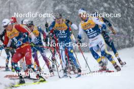 06.01.2024, Val di Fiemme, Italy (ITA): Scott Patterson (USA), Remi Lindholm (FIN), (l-r)  - FIS world cup cross-country, tour de ski, mass, Val di Fiemme (ITA). www.nordicfocus.com. © Modica/NordicFocus. Every downloaded picture is fee-liable.
