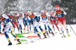 06.01.2024, Val di Fiemme, Italy (ITA): Jonna Sundling (SWE), Nadja Kaelin (SUI), (l-r)  - FIS world cup cross-country, tour de ski, mass, Val di Fiemme (ITA). www.nordicfocus.com. © Modica/NordicFocus. Every downloaded picture is fee-liable.