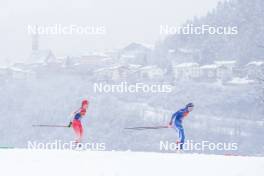 06.01.2024, Val di Fiemme, Italy (ITA): Nadja Kaelin (SUI), Anne Kyllonen (FIN), (l-r)  - FIS world cup cross-country, tour de ski, mass, Val di Fiemme (ITA). www.nordicfocus.com. © Barbieri/NordicFocus. Every downloaded picture is fee-liable.