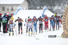 06.01.2024, Val di Fiemme, Italy (ITA): Linn Svahn (SWE), Victoria Carl (GER), Frida Karlsson (SWE), Kerttu Niskanen (FIN), (l-r)  - FIS world cup cross-country, tour de ski, mass, Val di Fiemme (ITA). www.nordicfocus.com. © Modica/NordicFocus. Every downloaded picture is fee-liable.