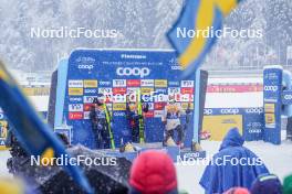 06.01.2024, Val di Fiemme, Italy (ITA): William Poromaa (SWE), Erik Valnes (NOR), Cyril Faehndrich (SUI), (l-r)  - FIS world cup cross-country, tour de ski, mass, Val di Fiemme (ITA). www.nordicfocus.com. © Barbieri/NordicFocus. Every downloaded picture is fee-liable.