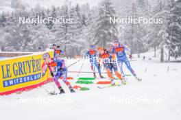 06.01.2024, Val di Fiemme, Italy (ITA): Sophia Laukli (USA), Patricija Eiduka (LAT), (l-r)  - FIS world cup cross-country, tour de ski, mass, Val di Fiemme (ITA). www.nordicfocus.com. © Barbieri/NordicFocus. Every downloaded picture is fee-liable.