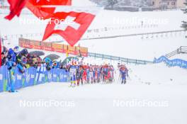 06.01.2024, Val di Fiemme, Italy (ITA): Frida Karlsson (SWE), Lisa Lohmann (GER), Delphine Claudel (FRA), (l-r)  - FIS world cup cross-country, tour de ski, mass, Val di Fiemme (ITA). www.nordicfocus.com. © Barbieri/NordicFocus. Every downloaded picture is fee-liable.