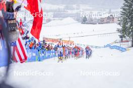 06.01.2024, Val di Fiemme, Italy (ITA): Frida Karlsson (SWE), Lisa Lohmann (GER), Delphine Claudel (FRA), (l-r)  - FIS world cup cross-country, tour de ski, mass, Val di Fiemme (ITA). www.nordicfocus.com. © Barbieri/NordicFocus. Every downloaded picture is fee-liable.