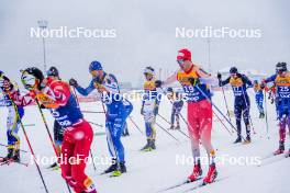 06.01.2024, Val di Fiemme, Italy (ITA): Perttu Hyvarinen (FIN), Cyril Faehndrich (SUI), (l-r)  - FIS world cup cross-country, tour de ski, mass, Val di Fiemme (ITA). www.nordicfocus.com. © Barbieri/NordicFocus. Every downloaded picture is fee-liable.