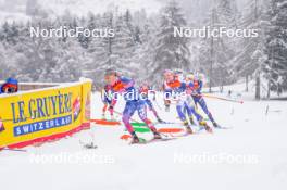 06.01.2024, Val di Fiemme, Italy (ITA): Rosie Brennan (USA), Emma Ribom (SWE), (l-r)  - FIS world cup cross-country, tour de ski, mass, Val di Fiemme (ITA). www.nordicfocus.com. © Barbieri/NordicFocus. Every downloaded picture is fee-liable.