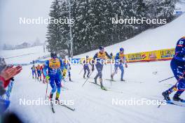 06.01.2024, Val di Fiemme, Italy (ITA): Nikita Gridin (KAZ), Dietmar Noeckler (ITA), (l-r)  - FIS world cup cross-country, tour de ski, mass, Val di Fiemme (ITA). www.nordicfocus.com. © Barbieri/NordicFocus. Every downloaded picture is fee-liable.