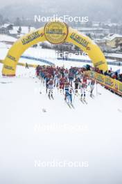 06.01.2024, Val di Fiemme, Italy (ITA): Start of womens race - FIS world cup cross-country, tour de ski, mass, Val di Fiemme (ITA). www.nordicfocus.com. © Modica/NordicFocus. Every downloaded picture is fee-liable.