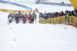 06.01.2024, Val di Fiemme, Italy (ITA): William Poromaa (SWE), Lucas Chanavat (FRA), Henrik Doennestad (NOR), Friedrich Moch (GER), (l-r)  - FIS world cup cross-country, tour de ski, mass, Val di Fiemme (ITA). www.nordicfocus.com. © Modica/NordicFocus. Every downloaded picture is fee-liable.