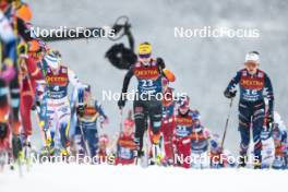 06.01.2024, Val di Fiemme, Italy (ITA): Lisa Lohmann (GER), Delphine Claudel (FRA), (l-r)  - FIS world cup cross-country, tour de ski, mass, Val di Fiemme (ITA). www.nordicfocus.com. © Modica/NordicFocus. Every downloaded picture is fee-liable.