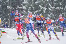 06.01.2024, Val di Fiemme, Italy (ITA): Rosie Brennan (USA), Caterina Ganz (ITA), (l-r)  - FIS world cup cross-country, tour de ski, mass, Val di Fiemme (ITA). www.nordicfocus.com. © Barbieri/NordicFocus. Every downloaded picture is fee-liable.