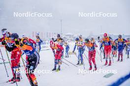 06.01.2024, Val di Fiemme, Italy (ITA): Jan Thomas Jenssen (NOR), Mika Vermeulen (AUT), (l-r)  - FIS world cup cross-country, tour de ski, mass, Val di Fiemme (ITA). www.nordicfocus.com. © Barbieri/NordicFocus. Every downloaded picture is fee-liable.