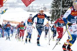 06.01.2024, Val di Fiemme, Italy (ITA): Moa Ilar (SWE), Delphine Claudel (FRA), (l-r)  - FIS world cup cross-country, tour de ski, mass, Val di Fiemme (ITA). www.nordicfocus.com. © Modica/NordicFocus. Every downloaded picture is fee-liable.