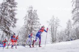 06.01.2024, Val di Fiemme, Italy (ITA): Katerina Janatova (CZE), Moa Ilar (SWE), Rosie Brennan (USA), (l-r)  - FIS world cup cross-country, tour de ski, mass, Val di Fiemme (ITA). www.nordicfocus.com. © Barbieri/NordicFocus. Every downloaded picture is fee-liable.