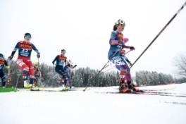 06.01.2024, Val di Fiemme, Italy (ITA): Caterina Ganz (ITA), Rosie Brennan (USA), (l-r)  - FIS world cup cross-country, tour de ski, mass, Val di Fiemme (ITA). www.nordicfocus.com. © Modica/NordicFocus. Every downloaded picture is fee-liable.