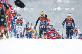 06.01.2024, Val di Fiemme, Italy (ITA): Lisa Lohmann (GER), Delphine Claudel (FRA), (l-r)  - FIS world cup cross-country, tour de ski, mass, Val di Fiemme (ITA). www.nordicfocus.com. © Modica/NordicFocus. Every downloaded picture is fee-liable.