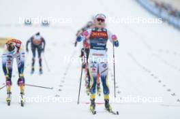 06.01.2024, Val di Fiemme, Italy (ITA): Frida Karlsson (SWE), Linn Svahn (SWE), (l-r)  - FIS world cup cross-country, tour de ski, mass, Val di Fiemme (ITA). www.nordicfocus.com. © Modica/NordicFocus. Every downloaded picture is fee-liable.