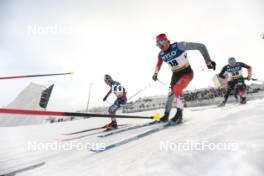 20.01.2024, Oberhof, Germany (GER): Gus Schumacher (USA), Antoine Cyr (CAN), Lucas Boegl (GER), (l-r)  - FIS world cup cross-country, mass, Oberhof (GER). www.nordicfocus.com. © Modica/NordicFocus. Every downloaded picture is fee-liable.