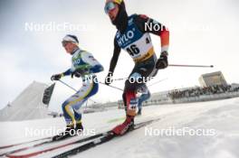 20.01.2024, Oberhof, Germany (GER): Edvin Anger (SWE), Janosch Brugger (GER), (l-r)  - FIS world cup cross-country, mass, Oberhof (GER). www.nordicfocus.com. © Modica/NordicFocus. Every downloaded picture is fee-liable.