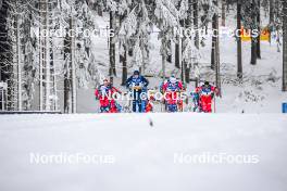 20.01.2024, Oberhof, Germany (GER): Elia Barp (ITA), Martin Loewstroem Nyenget (NOR), Mika Vermeulen (AUT), (l-r)  - FIS world cup cross-country, mass, Oberhof (GER). www.nordicfocus.com. © Authamayou/NordicFocus. Every downloaded picture is fee-liable.