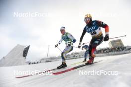 20.01.2024, Oberhof, Germany (GER): Edvin Anger (SWE), Janosch Brugger (GER), (l-r)  - FIS world cup cross-country, mass, Oberhof (GER). www.nordicfocus.com. © Modica/NordicFocus. Every downloaded picture is fee-liable.