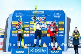 20.01.2024, Oberhof, Germany (GER): Martin Loewstroem Nyenget (NOR), Erik Valnes (NOR), Paal Golberg (NOR), (l-r)  - FIS world cup cross-country, mass, Oberhof (GER). www.nordicfocus.com. © Authamayou/NordicFocus. Every downloaded picture is fee-liable.