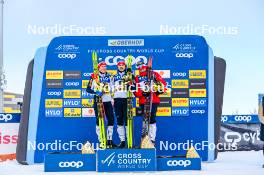 20.01.2024, Oberhof, Germany (GER): Martin Loewstroem Nyenget (NOR), Erik Valnes (NOR), Paal Golberg (NOR), (l-r)  - FIS world cup cross-country, mass, Oberhof (GER). www.nordicfocus.com. © Authamayou/NordicFocus. Every downloaded picture is fee-liable.