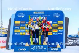 20.01.2024, Oberhof, Germany (GER): Martin Loewstroem Nyenget (NOR), Erik Valnes (NOR), Paal Golberg (NOR), (l-r)  - FIS world cup cross-country, mass, Oberhof (GER). www.nordicfocus.com. © Authamayou/NordicFocus. Every downloaded picture is fee-liable.