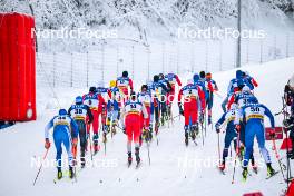 20.01.2024, Oberhof, Germany (GER): Lucas Boegl (GER), Simen Hegstad Krueger (NOR), Beda Klee (SUI), Paal Golberg (NOR), Lauri Vuorinen (FIN), (l-r)  - FIS world cup cross-country, mass, Oberhof (GER). www.nordicfocus.com. © Authamayou/NordicFocus. Every downloaded picture is fee-liable.