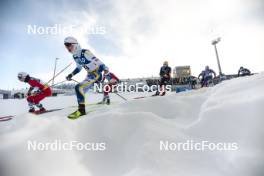 20.01.2024, Oberhof, Germany (GER): Simen Hegstad Krueger (NOR), William Poromaa (SWE), Calle Halfvarsson (SWE), Janosch Brugger (GER), (l-r)  - FIS world cup cross-country, mass, Oberhof (GER). www.nordicfocus.com. © Modica/NordicFocus. Every downloaded picture is fee-liable.