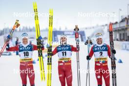 20.01.2024, Oberhof, Germany (GER): Martin Loewstroem Nyenget (NOR), Erik Valnes (NOR), Paal Golberg (NOR), (l-r) - FIS world cup cross-country, mass, Oberhof (GER). www.nordicfocus.com. © Modica/NordicFocus. Every downloaded picture is fee-liable.